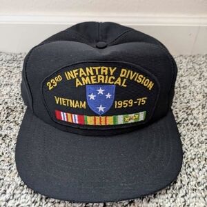 US Army 23rd Infantry Division American Vietnam Veteran Hat Service Ribbons USA